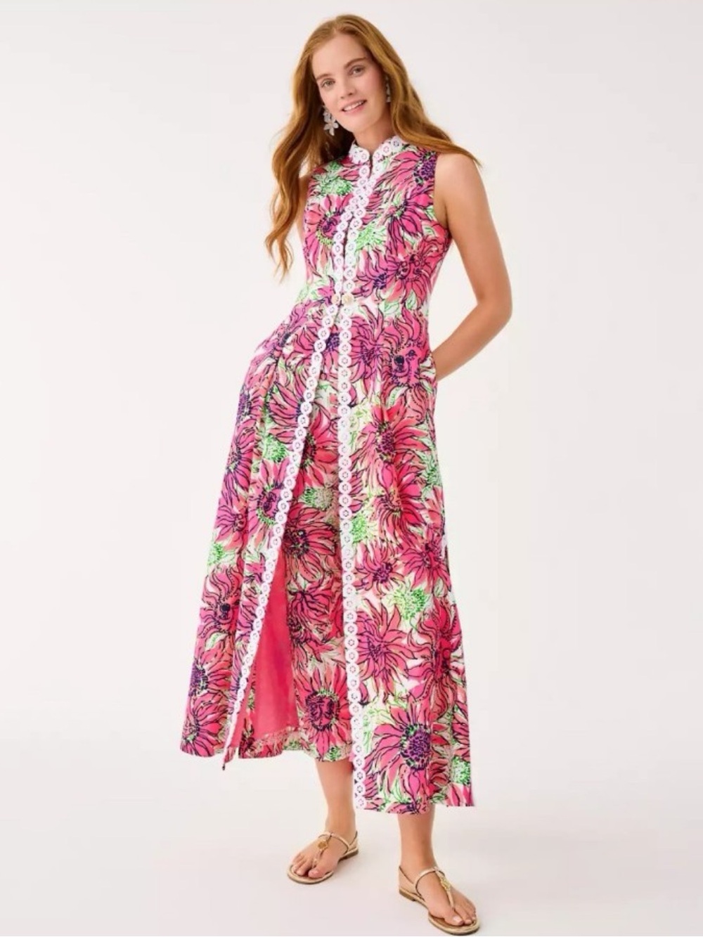 NWT Lilly Pulitzer Shine Your Bright 3-Piece Set Duster Top Pant 6/8 - Picture 4 of 16